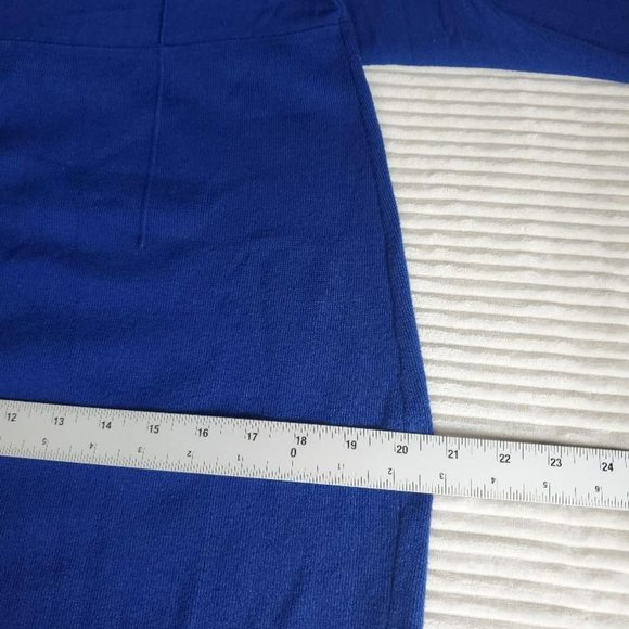 Eva Mendes NY&C Midi Sweater Dress Womens Large Blue 3/4 Sleeve Pencil Stretch - Picture 11 of 13
